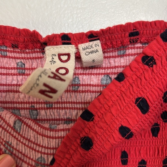 Dolan Left Coast Smocked Puff Sleeve Polka Dot Top - Picture 3 of 6